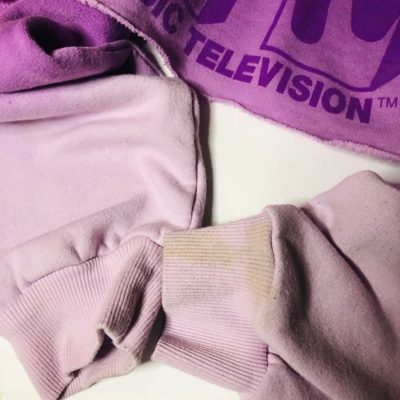 Purple Crop top MTV hoodie / sweatshirt - Picture 3 of 8